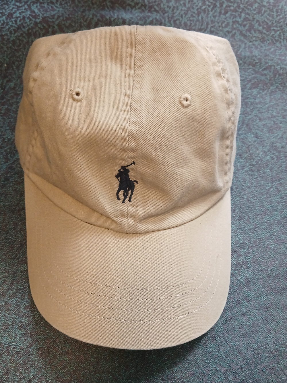 Polo by Ralph Lauren Beige Baseball Cap with Black Pony Logo